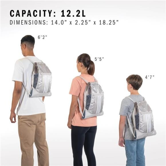 Small Drawstring Backpack Gym Bag for Men Women Lightweight Sports Bag Black - Picture 6 of 8